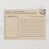 Mimosas & Matrimony Bridal Shower Drink Recipe Begleitkarte (Vorderseite)