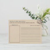 Mimosas & Matrimony Bridal Shower Drink Recipe Begleitkarte (Stehend Vorderseite)