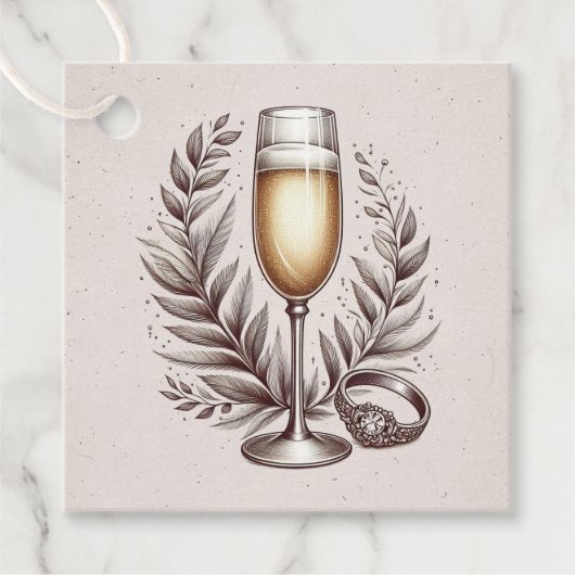 Mimosas & Matrimony Geschenkanhänger (Vorderseite)