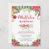 Mimosas & Mistletoe Elegantes Winter-Brautparty Einladung (Vorderseite)