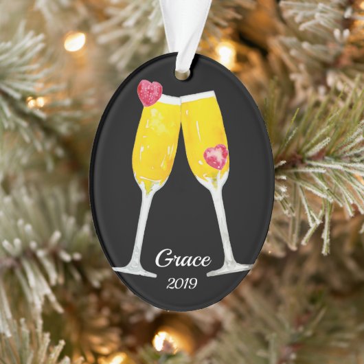 Mimosas-Toastflöten Personalisiert Ornament (Baum)