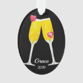 Mimosas-Toastflöten Personalisiert Ornament (Vorderseite)