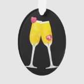 Mimosas-Toastflöten Personalisiert Ornament (Rückseite)