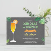 Mimosas und Brunch-Dusche Party Einladung (Stehend Vorderseite)
