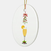 Mimosas und Mistletoweihnachtsfest Keramik Ornament (Links)