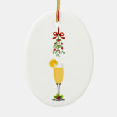 Mimosas und Mistletoweihnachtsfest Keramik Ornament (Vorne)