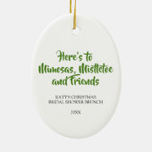 Mimosas und Mistletoweihnachtsfest Keramik Ornament (Hinten)