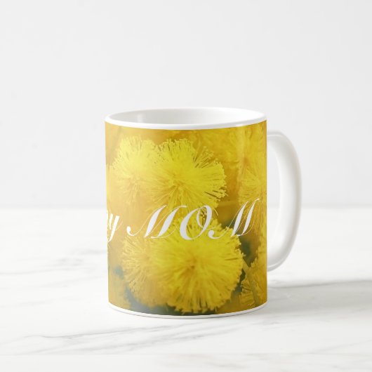 Mimose für Mama Kaffeetasse (VorderseiteRechts)