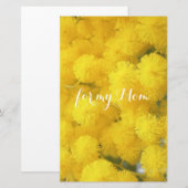 Mimose. Gelbe Frühlings-Blumen Briefpapier (Vorne/Hinten)