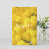 Mimose. Gelbe Frühlings-Blumen Briefpapier (Stehend Vorderseite)