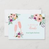 Mimoseund BlumenBrunch und sprudelndes Brautparty Dankeskarte (Vorderseite)