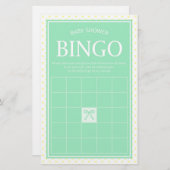Min Baby Shower Bingo Ribbon und Gelbe Polka Dots Briefpapier (Vorne/Hinten)