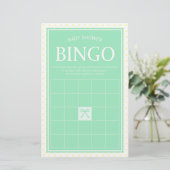 Min Baby Shower Bingo Ribbon und Gelbe Polka Dots Briefpapier (Stehend Vorderseite)