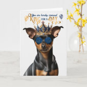 Min Button Funny Dog King für Day Funny Birthday Karte (Gelbe Blume)