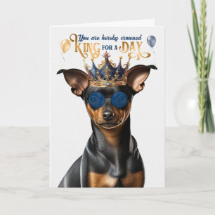 Min Button Funny Dog King für Day Funny Birthday Karte