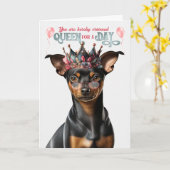 Min Button Funny Dog Queen Day Funny Birthday Karte (Gelbe Blume)