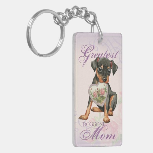 Min Button Herz Mama Schlüsselanhänger (Vorderseite links)