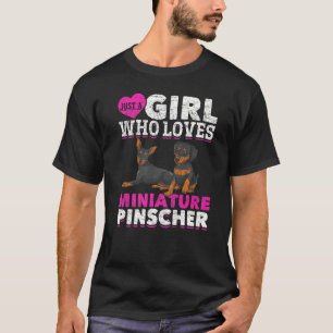 Min Button Hund nur ein Mädchen, das Miniatur-Pins T-Shirt