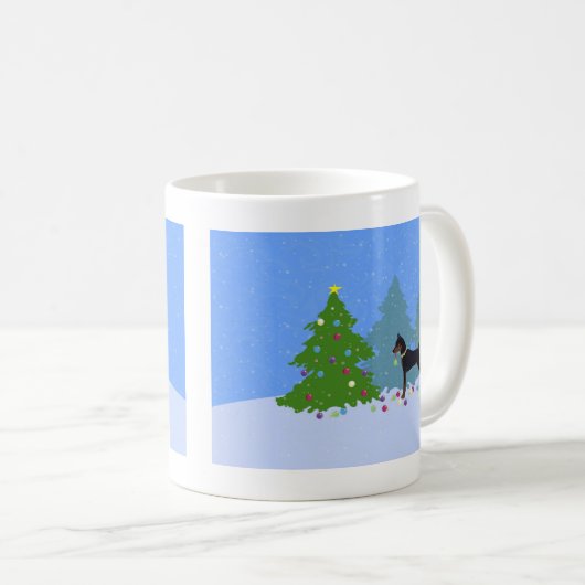 Min Button im Wald Dekorieren Weihnachtsbaum Kaffeetasse (VorderseiteRechts)