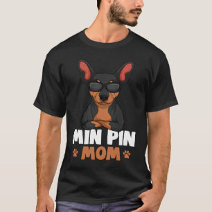 Min Button Mama Miniatur Pinscher Dog Mama Girls - T-Shirt