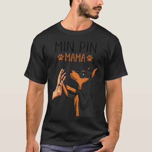 Min Button Mama Niedlich Pinscher Hund Mama Girls T-Shirt (Vorderseite)