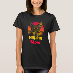 Min Button Mama Vintag Miniatur Pinscher Hund 2 T-Shirt