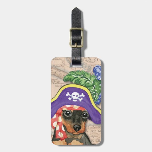 Min Button Pirate Gepäcktag Gepäckanhänger (Vorderseite vertikal)