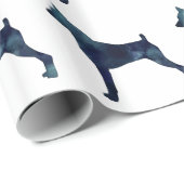 Min Button - Schwarze Wasserfarbe Silhouette Geschenkpapier (Rolleneckpunkt)