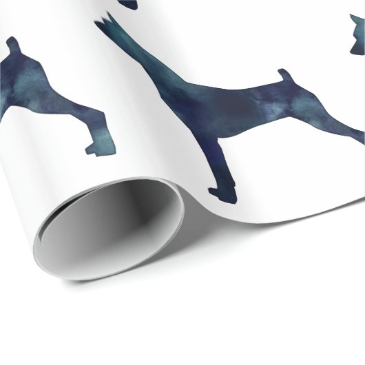 Min Button - Schwarze Wasserfarbe Silhouette Geschenkpapier (Rolleneckpunkt)