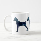 Min Button - Schwarze Wasserfarbe Silhouette Kaffeetasse (Links)
