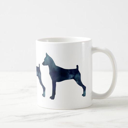 Min Button - Schwarze Wasserfarbe Silhouette Kaffeetasse (Rechts)