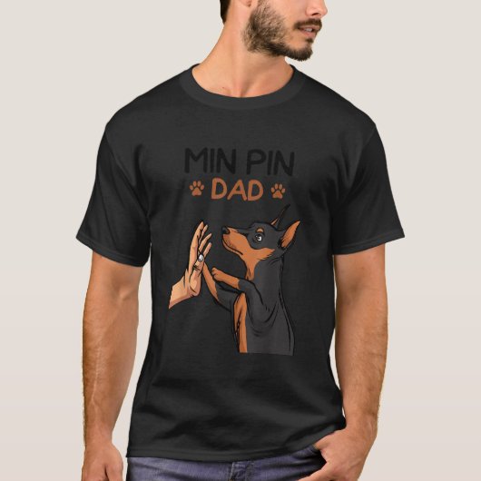 Min Button Vater Miniatur Pinscher Hund Vater Männ T-Shirt (Vorderseite)