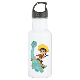 Min & Closing   Happy Cowgirl & Brontosaurus Ride Edelstahlflasche