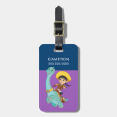 Min & Closing | Happy Cowgirl & Brontosaurus Ride Gepäckanhänger (Vorderseite vertikal)