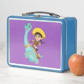 Min & Closing | Happy Cowgirl & Brontosaurus Ride Metall Brotdose (Beispiel)