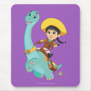 Min & Closing   Happy Cowgirl & Brontosaurus Ride Mousepad