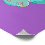 Min & Closing | Happy Cowgirl & Brontosaurus Ride Poster (Ecke)