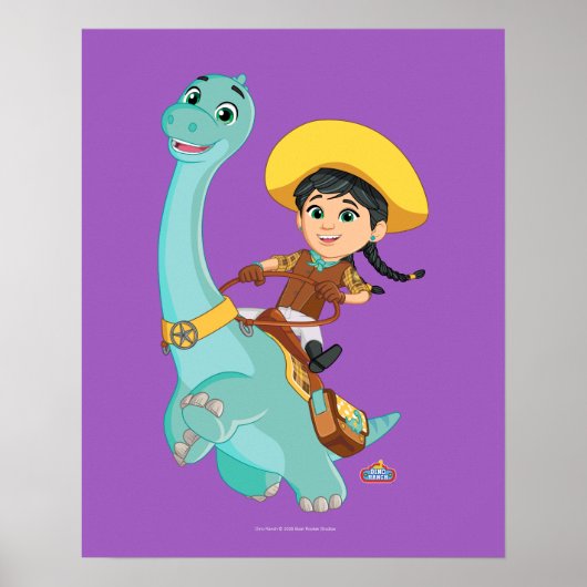 Min & Closing | Happy Cowgirl & Brontosaurus Ride Poster (Vorne)