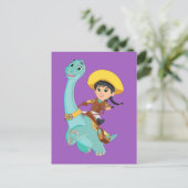 Min & Closing | Happy Cowgirl & Brontosaurus Ride Postkarte (Stehend Vorderseite)