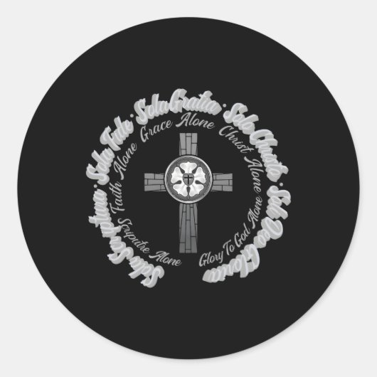 Min Luther Reformation 5 Solas für protestantische Runder Aufkleber (Vorderseite)