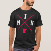 Min Minnesota Roter Staat Kontur T-Shirt (Vorderseite)