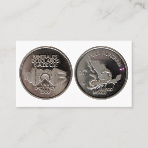 Mina Alacran Jalisco Mexico Silbermünze Visitenkarte
