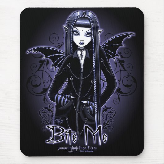 "Mina-" gotische Blaue beißen mich Vampire-Fee Mousepad (Vorne)