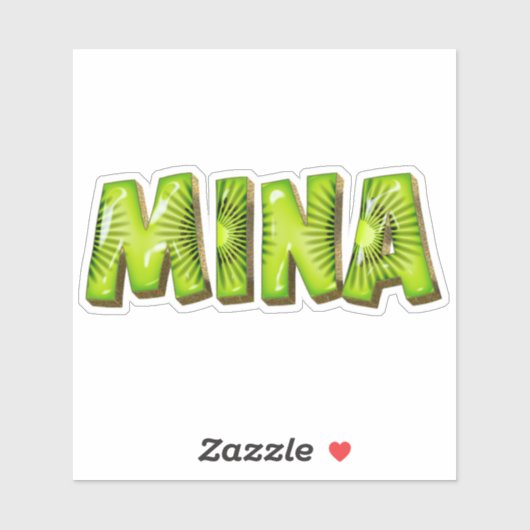 Mina Name Kiwi Design Aufkleber Sticker (Blatt)