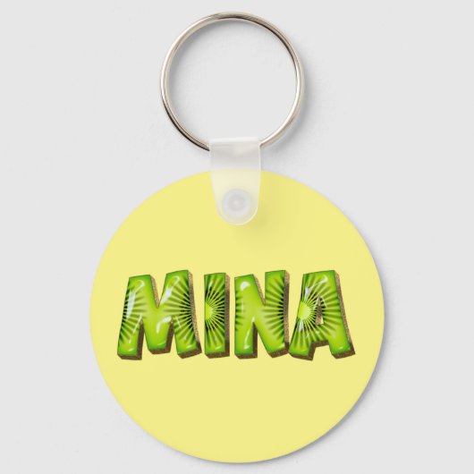 Mina Name Kiwi Design Schlüsselanhänger (Vorderseite)
