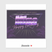 Mina Name Vorname lila retro Sticker Geburtstag (Blatt)