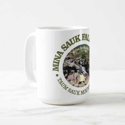 Mina Sauk Falls (rd) Kaffeetasse (Vorderseite Links)