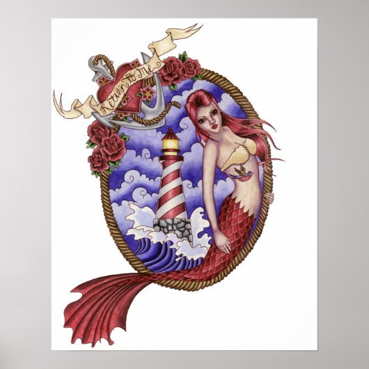 Mina - Tattoo Mermaid Poster (Vorne)