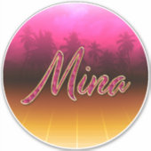 Mina Vorname Name golden pink Aufkleber Sticker (Vorderseite)