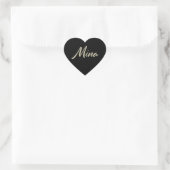 Mina white gold Handwriting Aufkleber Herz (Tasche)